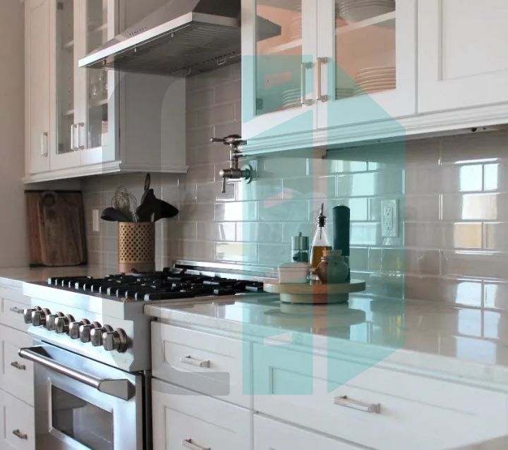 Chic Custom Kitchen Backsplash for White Cabinets