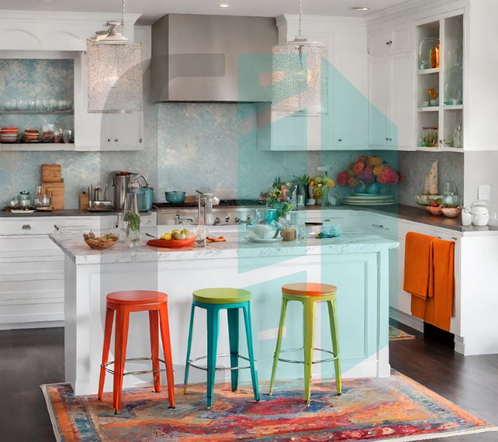 Splash of Color to White Kitchen Splash of Color to White Kitchen