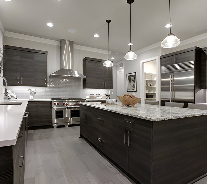Light Gray Quartz Countertop with Dark Gray Kitchen Cabinets Light Gray Quartz Countertop with Dark Gray Kitchen Cabinets