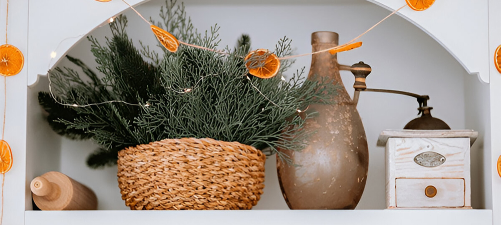 Add Woven Decor to Small Kitchens for a Rustic Look A cozy small kitchen with woven baskets and natural decor for a rustic vibe