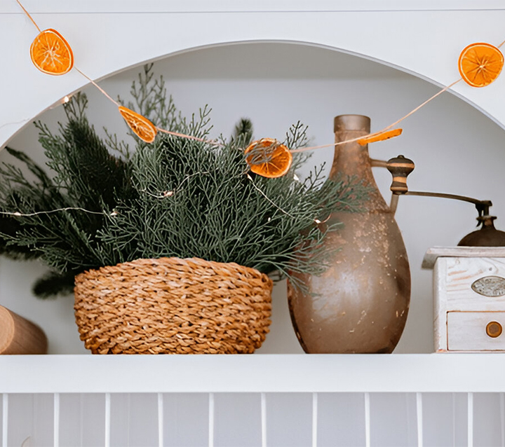 Add Woven Decor to Small Kitchens for a Rustic Look A cozy small kitchen with woven baskets and natural decor for a rustic vibe