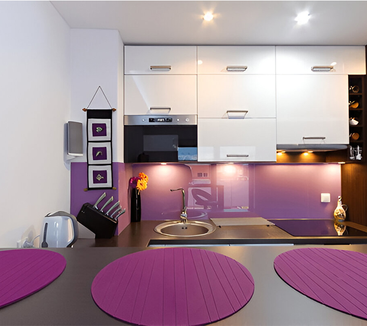 Aubergine Kitchen Cabinets: A Sophisticated Choice Modern kitchen featuring elegant aubergine cabinets for a sophisticated look