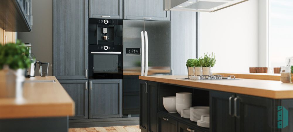 High Contrast Countertops to Match With Gray Cabinets