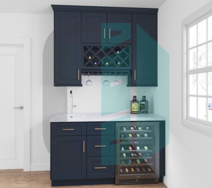 Butlers Pantry with Gray Cabinets