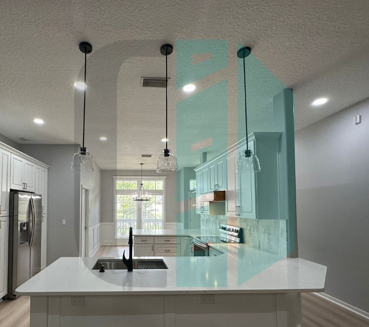 White Colored Kitchen Cabinets in Limited Natural Sunlight White Colored Kitchen Cabinets in Limited Natural Sunlight