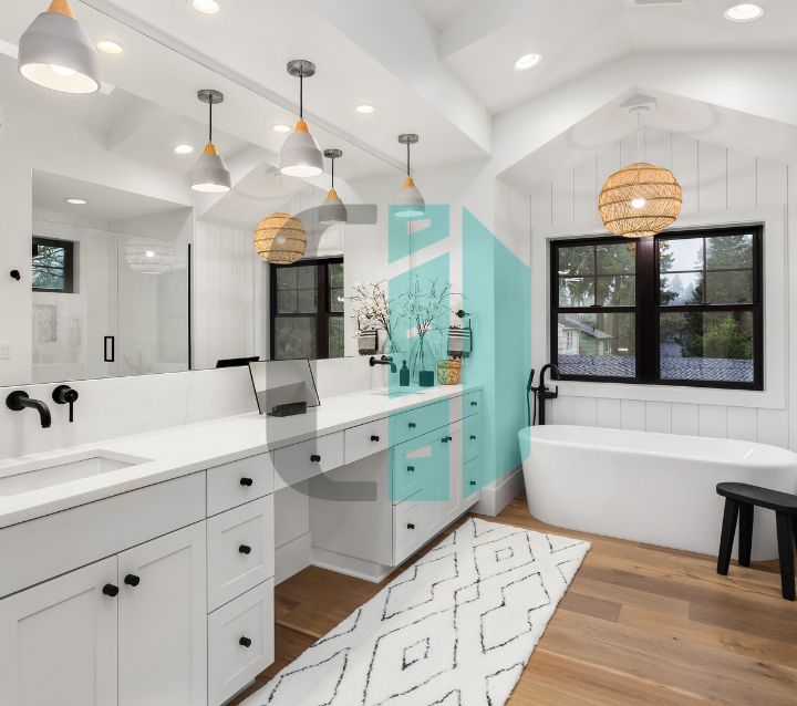 Black and White Bathroom Cabinets